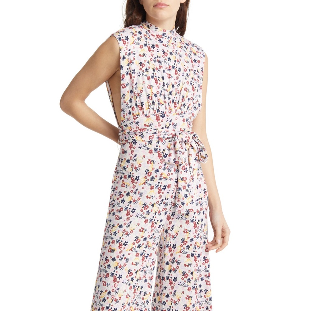 NWT Free People Vibe Check Tie Waist Jumpsuit - Picture 1 of 9